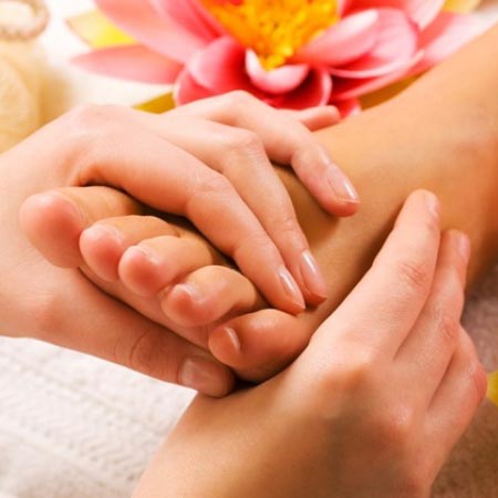 Foot reflexology massage