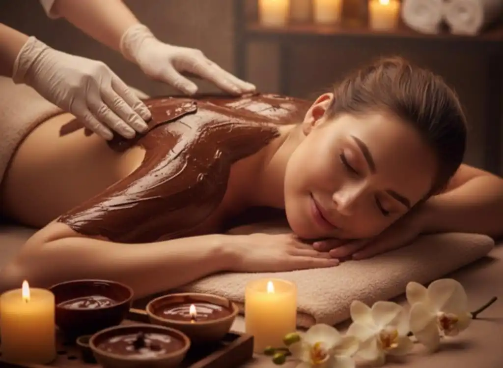 Massage with Chocolate oil